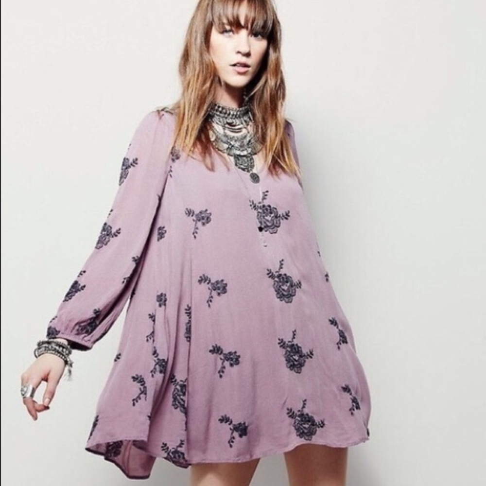 Free People Embroidered Austin Swing Dress